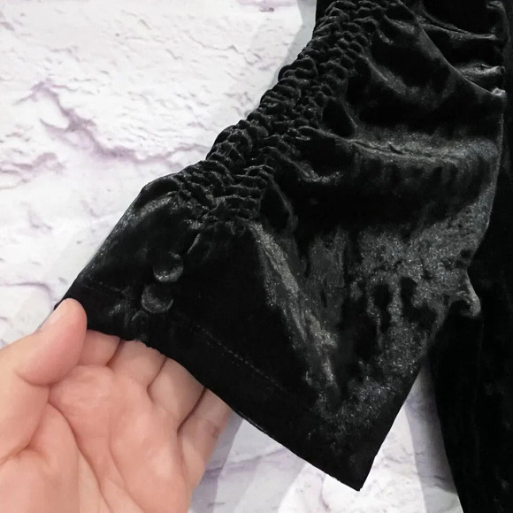 Who What Wear Black Velvet Dress Size Small Midi Short Sleeve Party Holiday - Picture 5 of 14